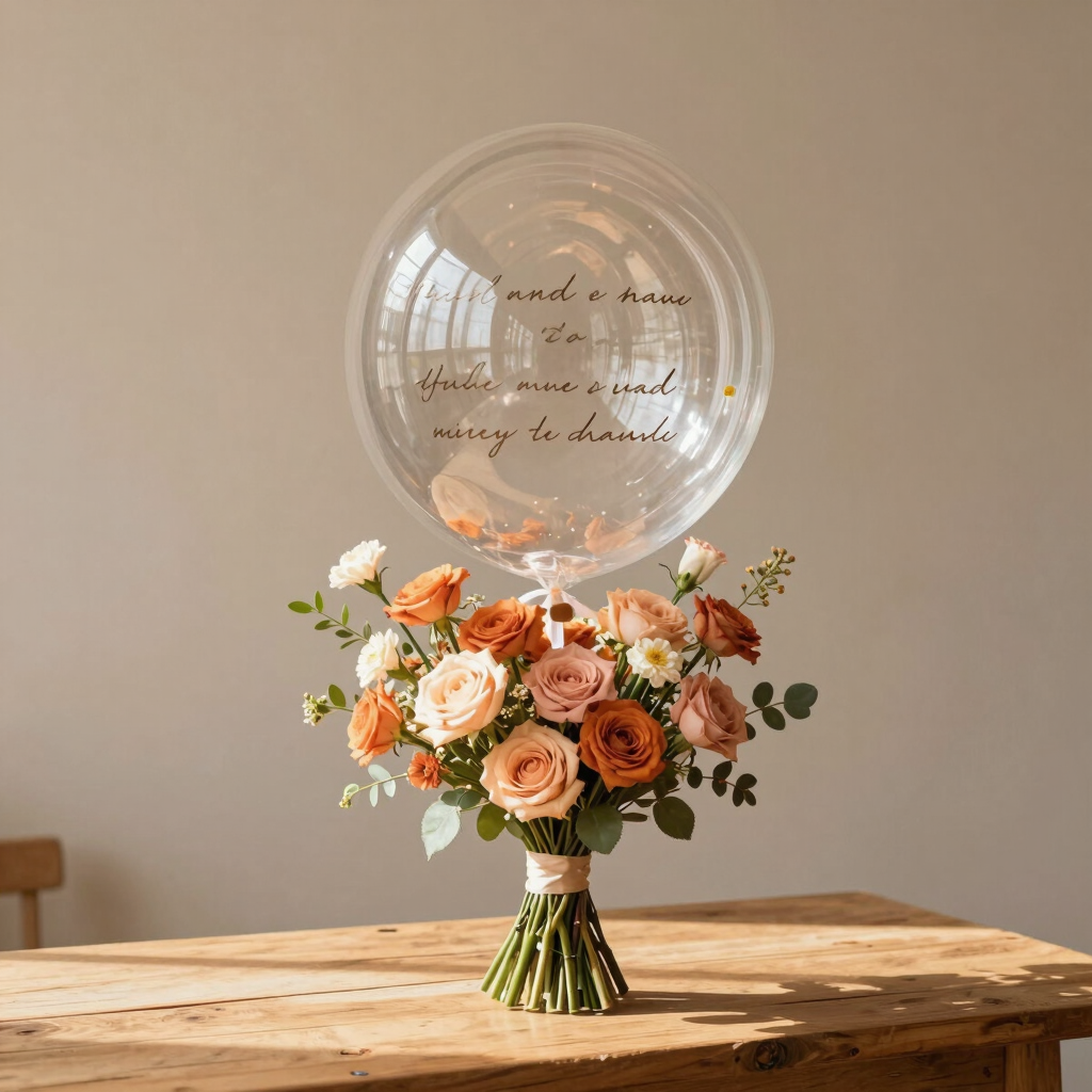 Ramo Garden y Globo Burbuja Personalizado