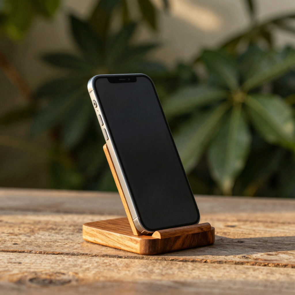 Reclaiming Comfort Wooden Phone Stand