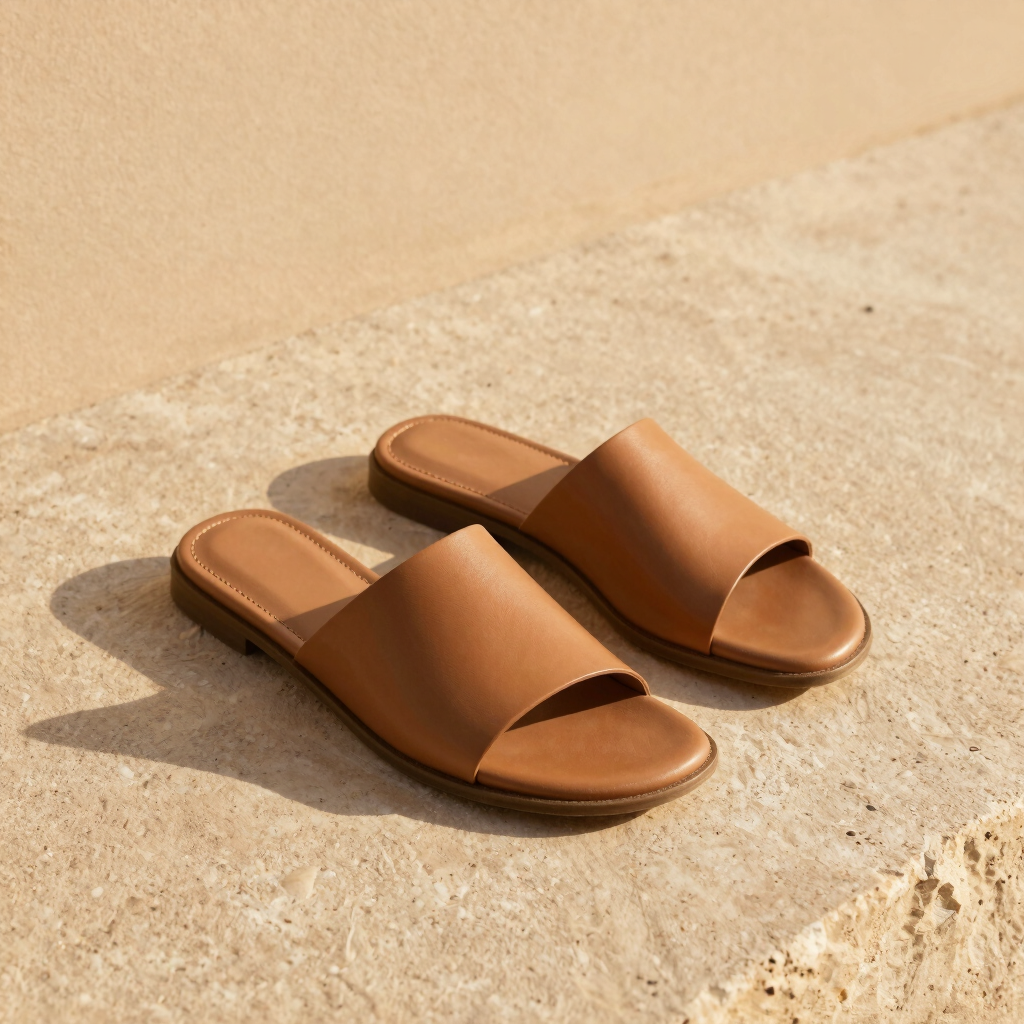 Miramar Leather Slides