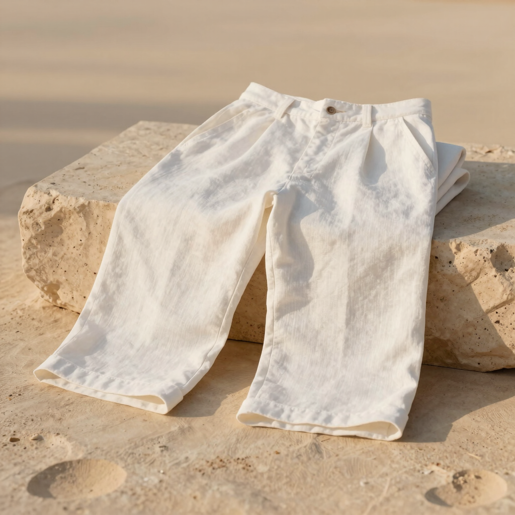 Alabaster Linen Palazzo Pants