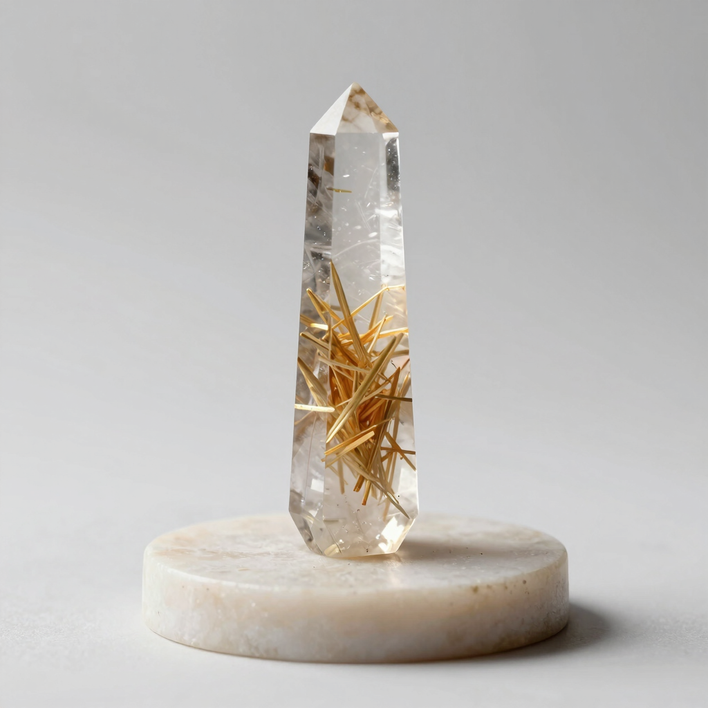Golden Rutilated Quartz Obelisk