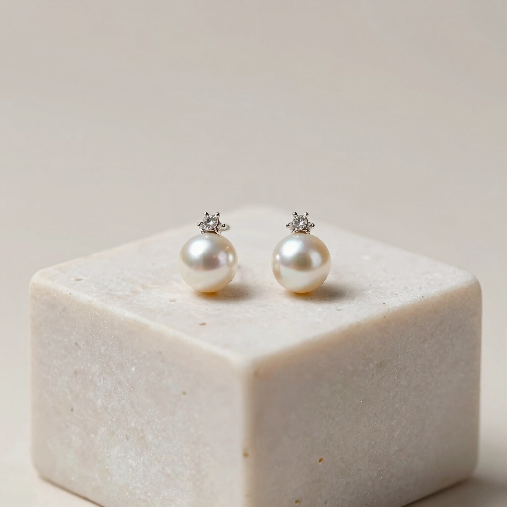 Akoya Pearl Diamond Earrings