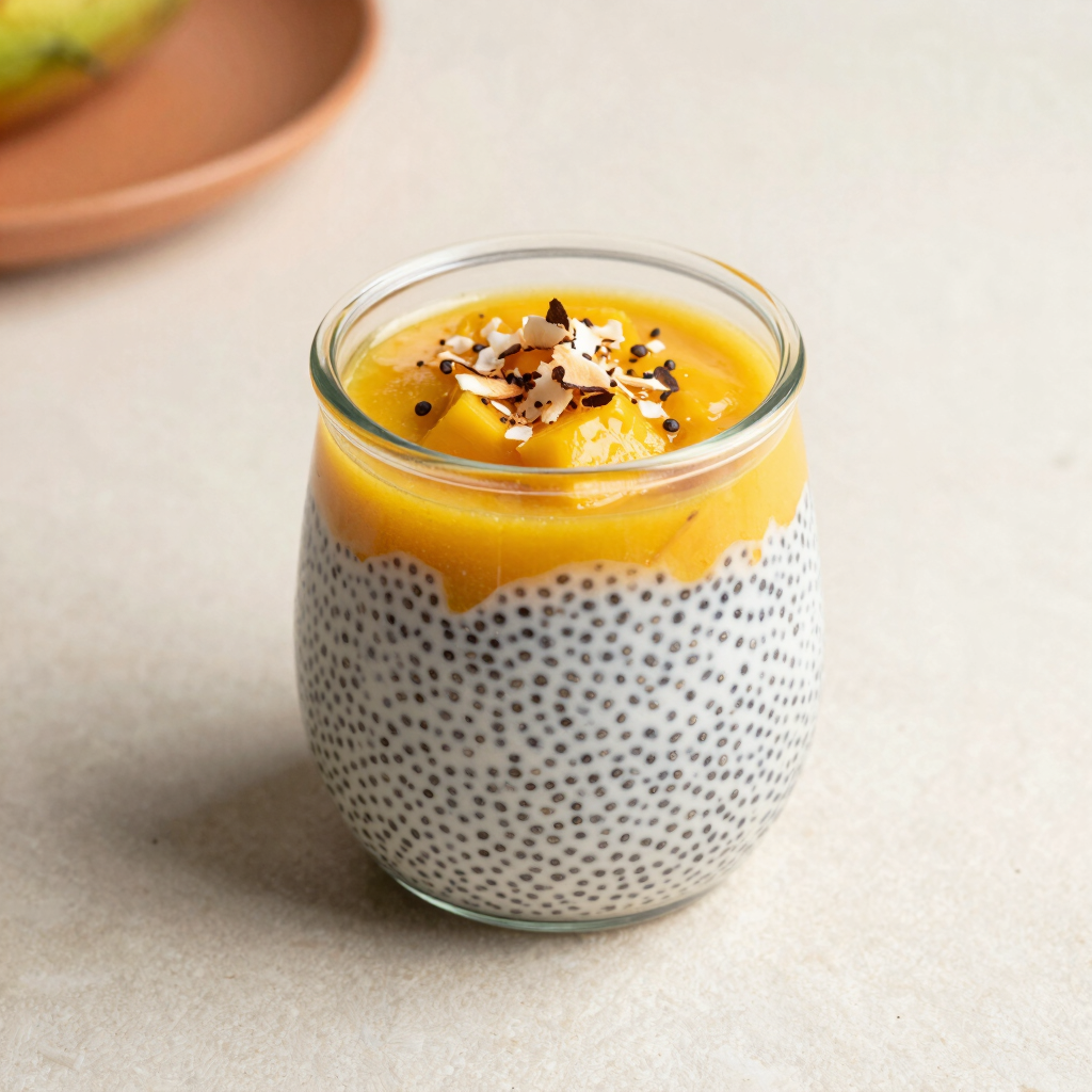 Pudín de Chía y Coco-Mango