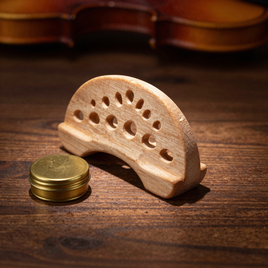 Artisanal Maple Violin Bridge & Rosin