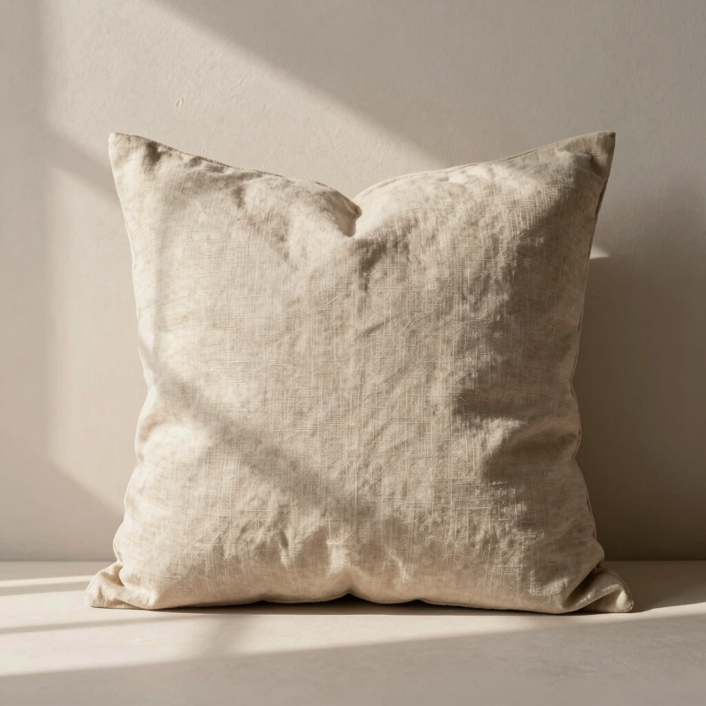 Raw Linen Throw Pillow