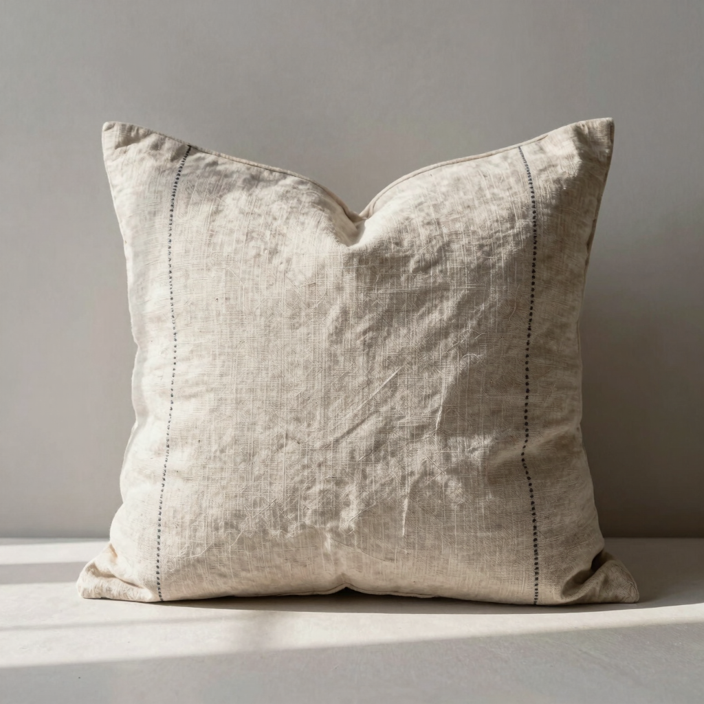 Stitched Flax Linen Pillow