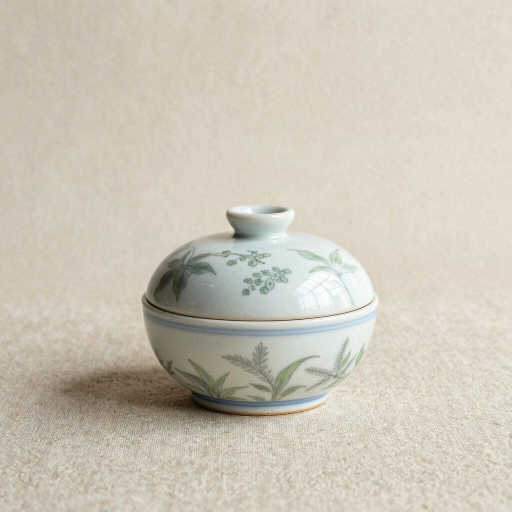 Petal-Engraved Porcelain Keepsake Box