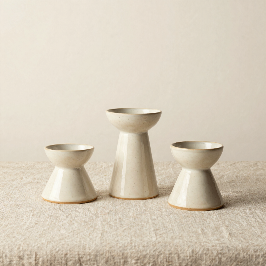 Hand-Thrown Ceramic Unity Candle Set