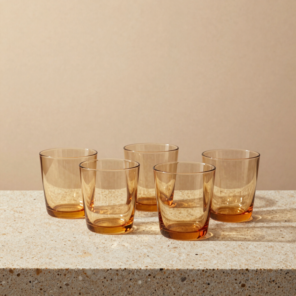 Amber Handblown Glass Tumblers
