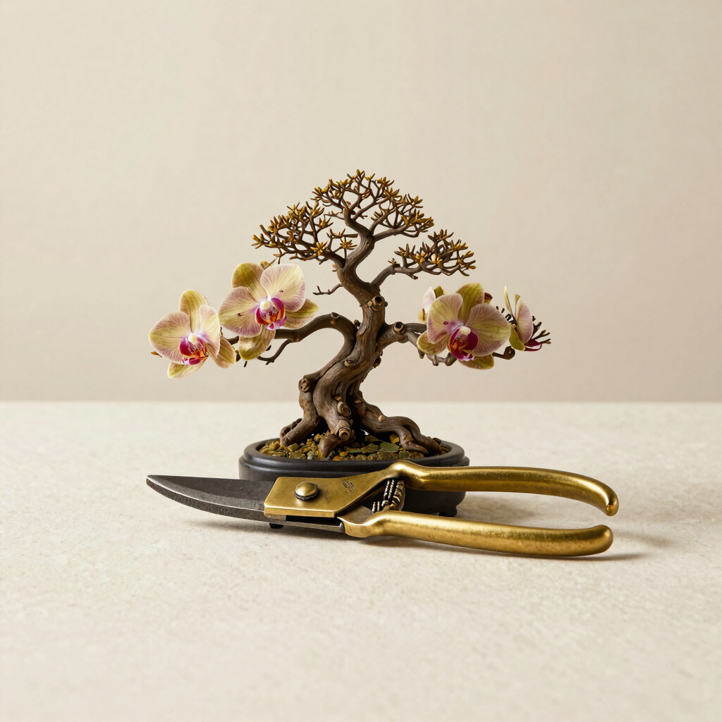 Antiqued Brass Orchid Pruning Shears