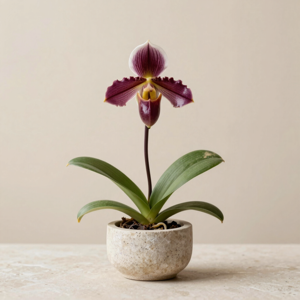 Paphiopedilum Slipper Orchid · Dark Plum