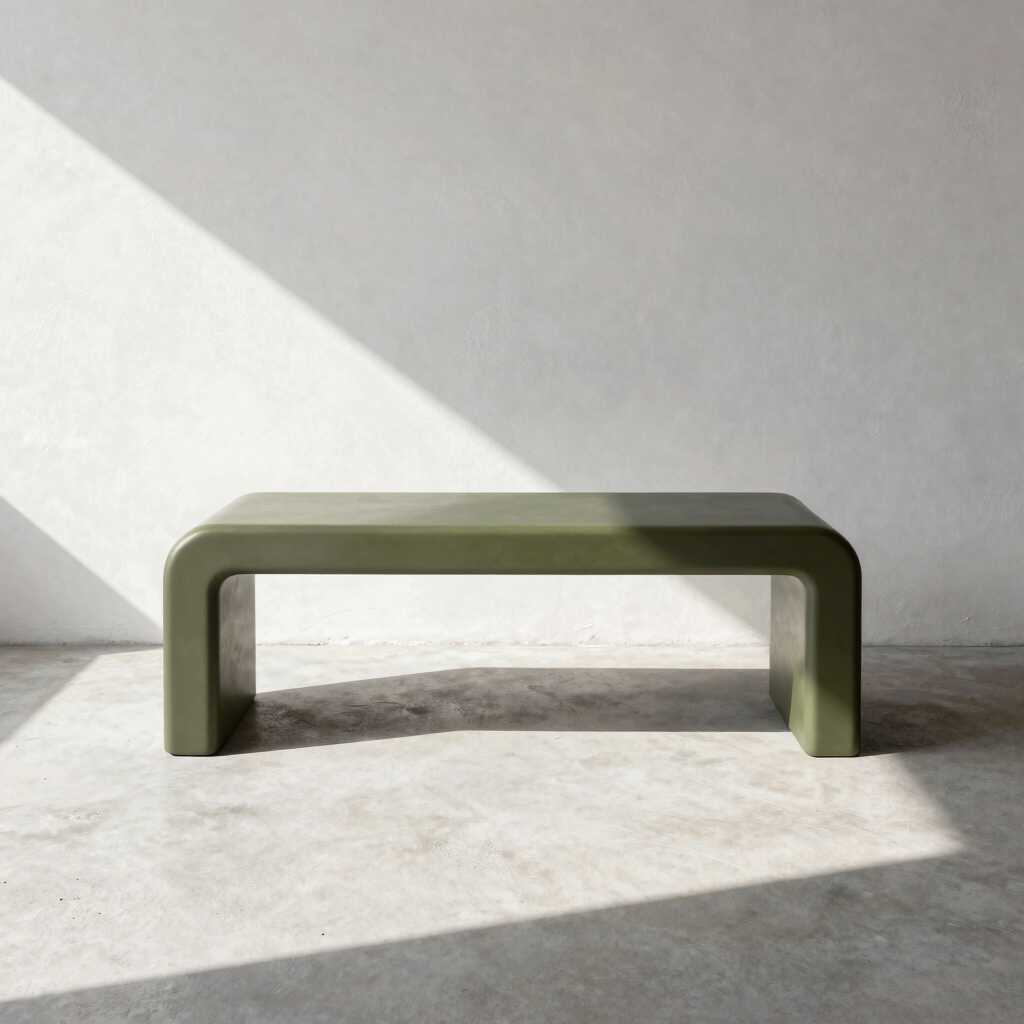 Plinth Plant Stand Bench in Olive