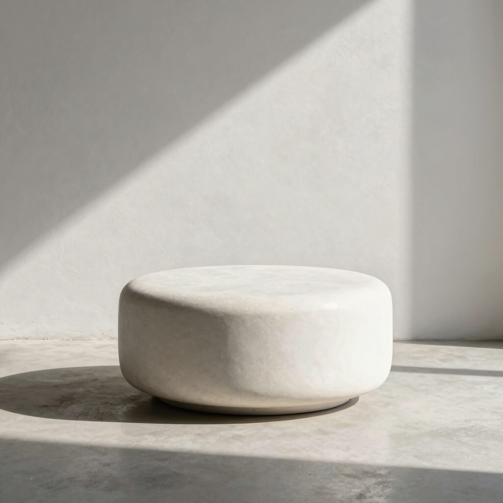 Solis Pool Ottoman in Alabaster