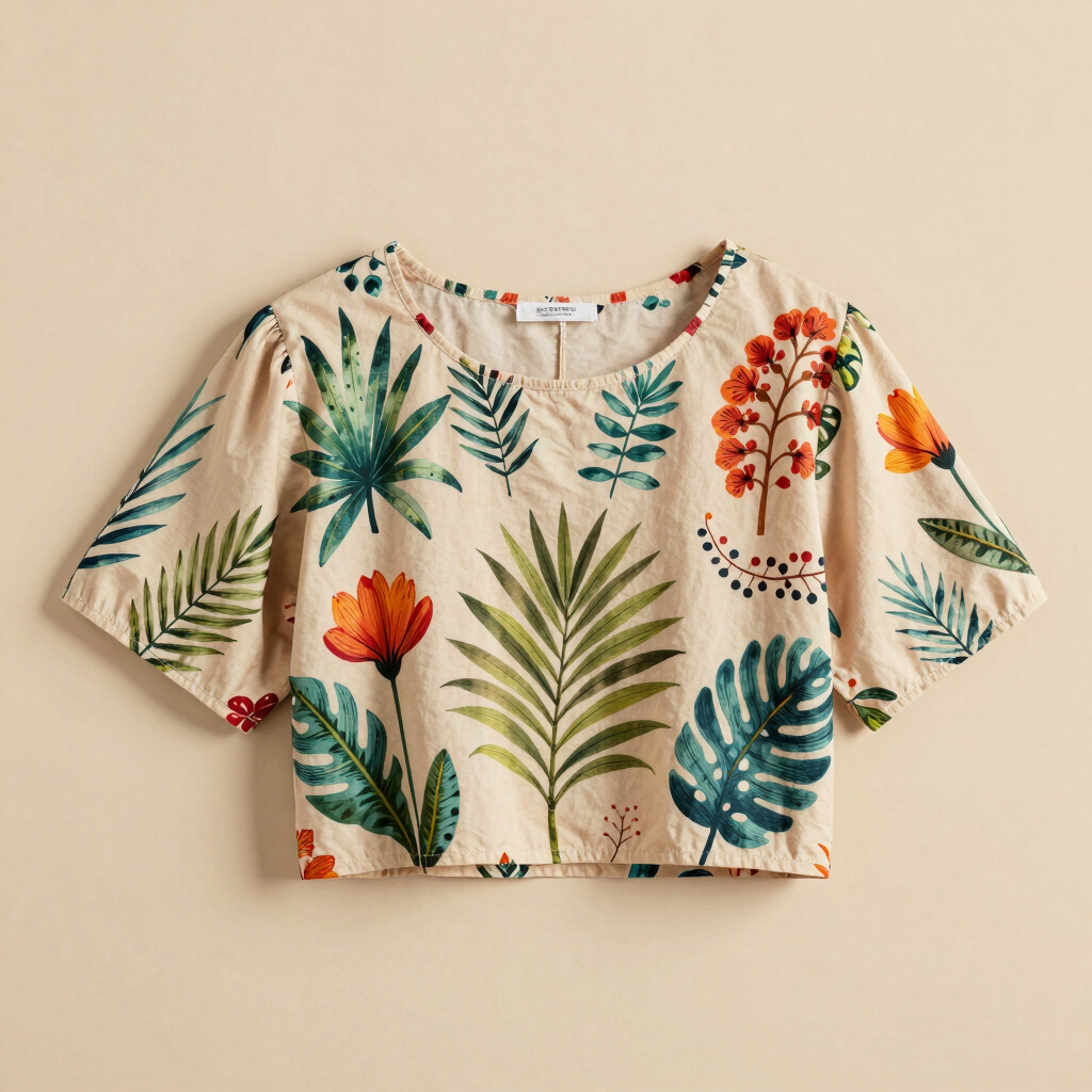 Blusa Crop Flor y Canto