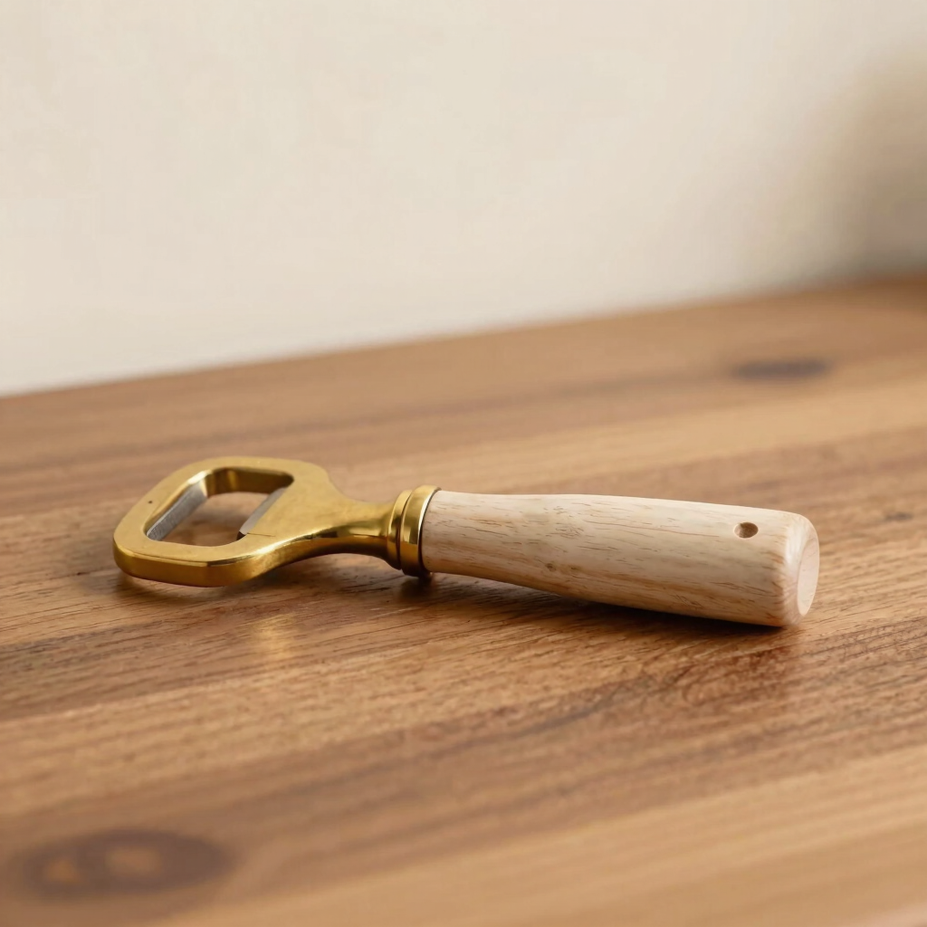 Brass & Oak Bottle Opener