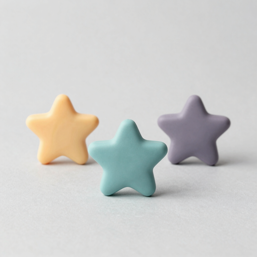 Matte Silicone Star Teether Set