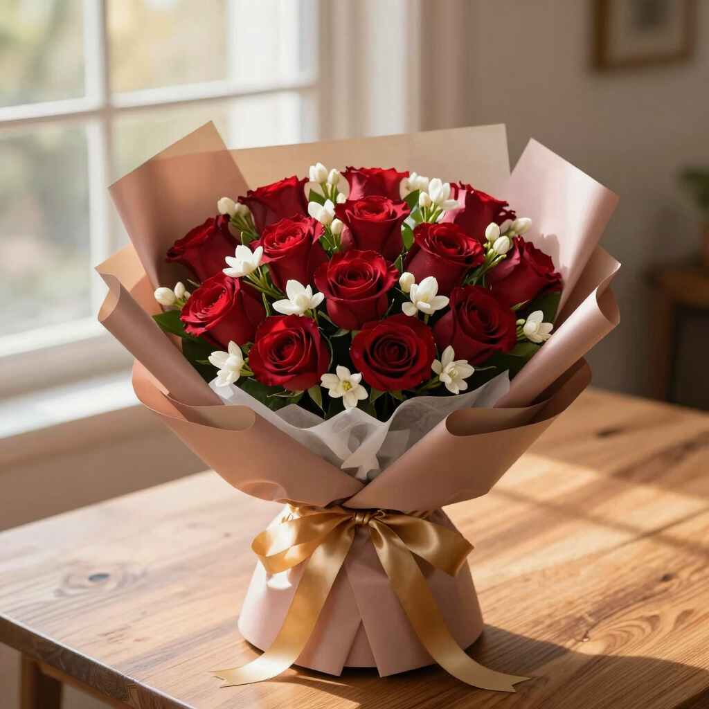 Midnight Rose & Jasmine Bouquet