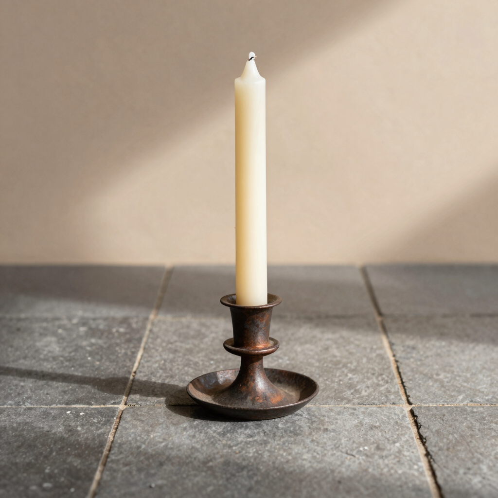 Oxidized Iron Candle Holder