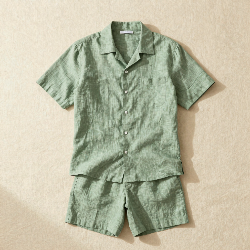Airy Linen Shirt and Shorts Set