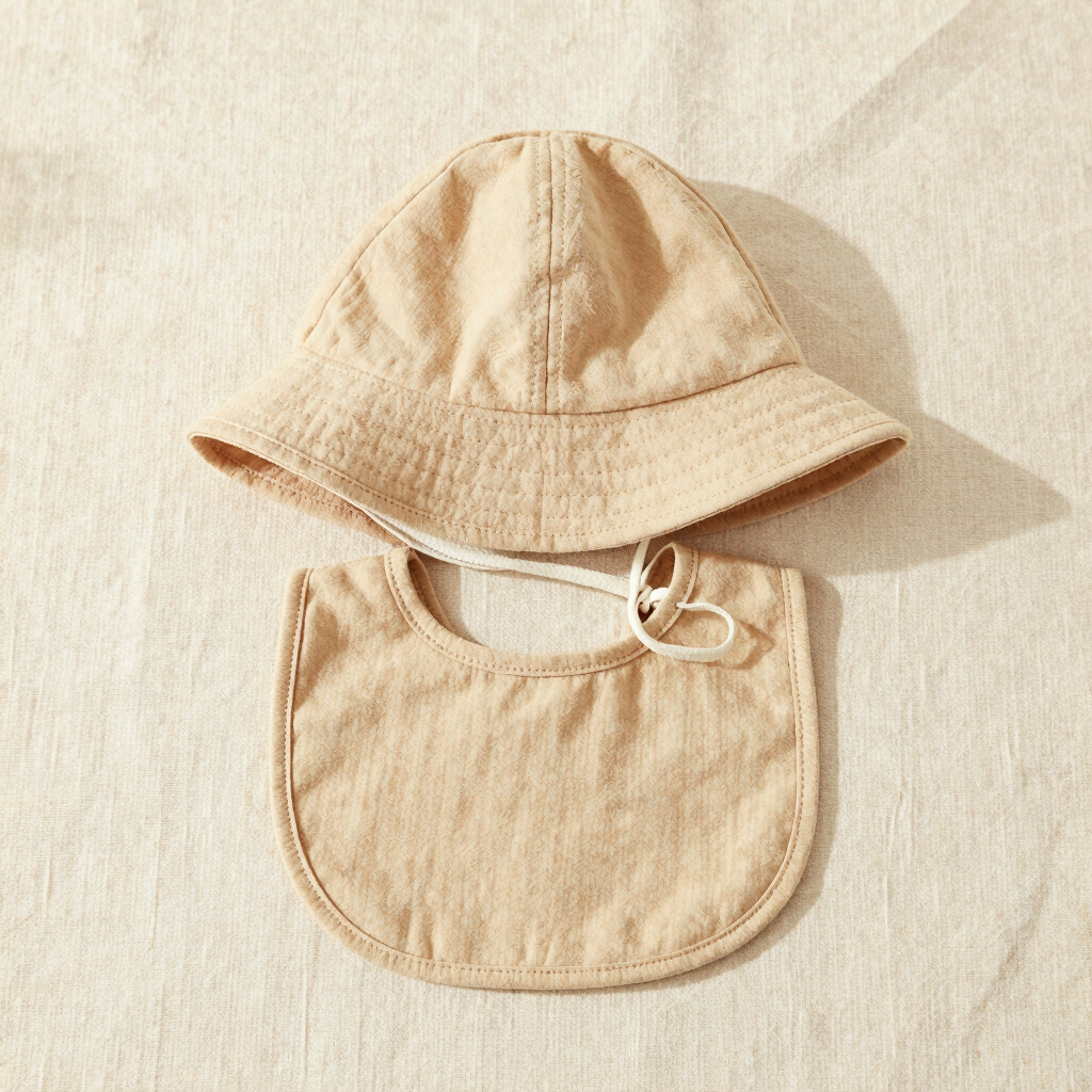 Muslin Sun Hat & Bib Set