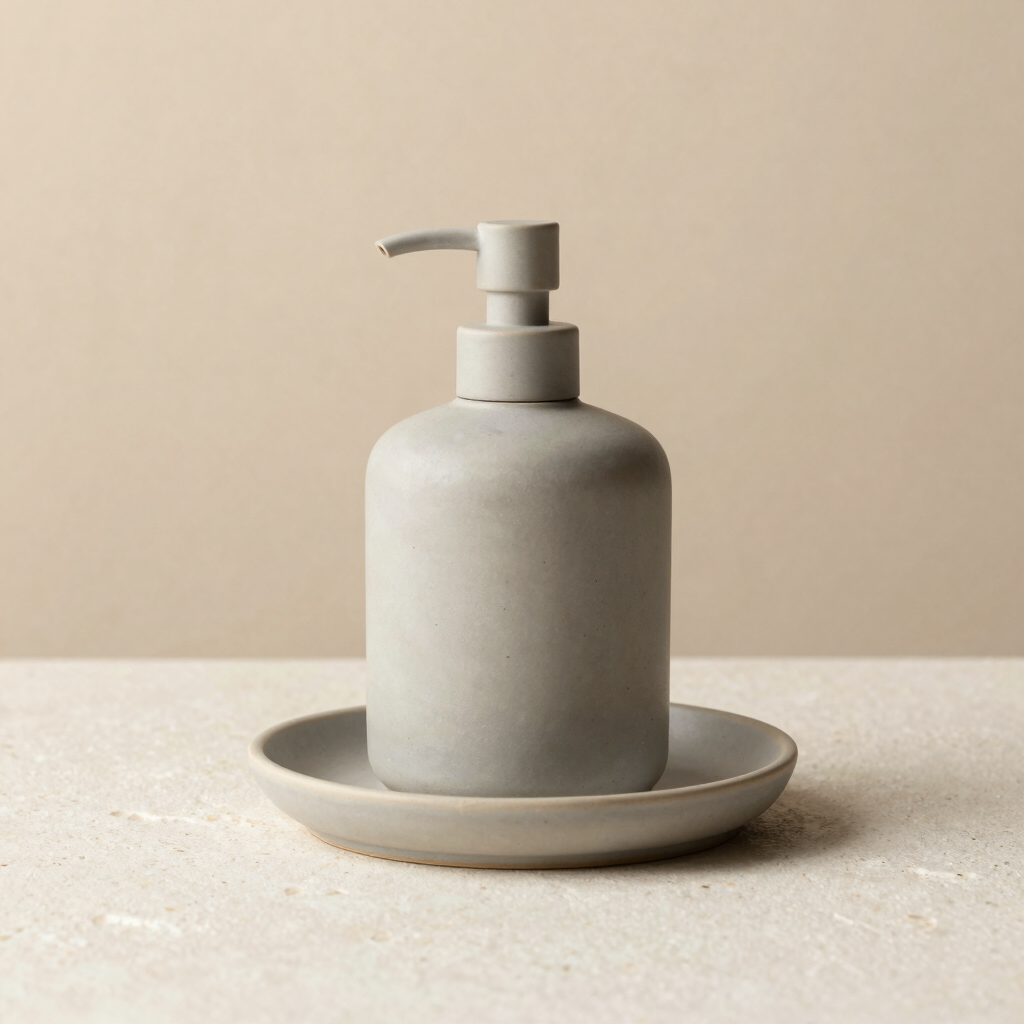 Matte Stoneware Soap Tray Set