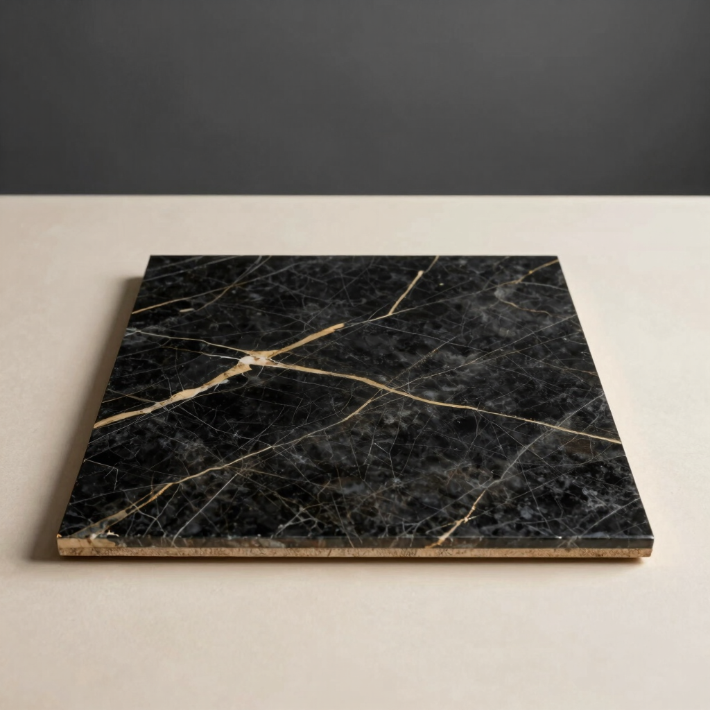 Royal Black Gold Marble Tile Sample