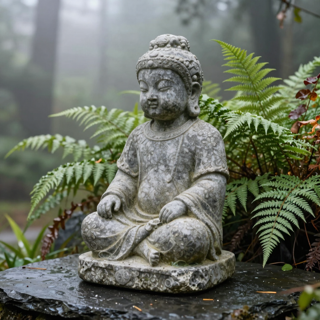 Moss-Grown Sentinel Statue