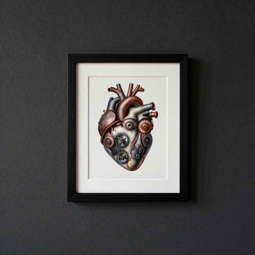 The Steam Engine Heart Framed Art Print