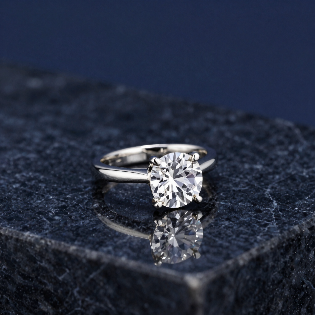Anillo Solitario Imperial Oro Blanco