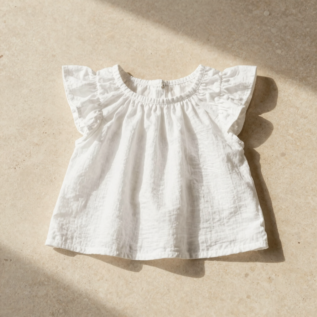 Blouse Volantée Céleste en Coton