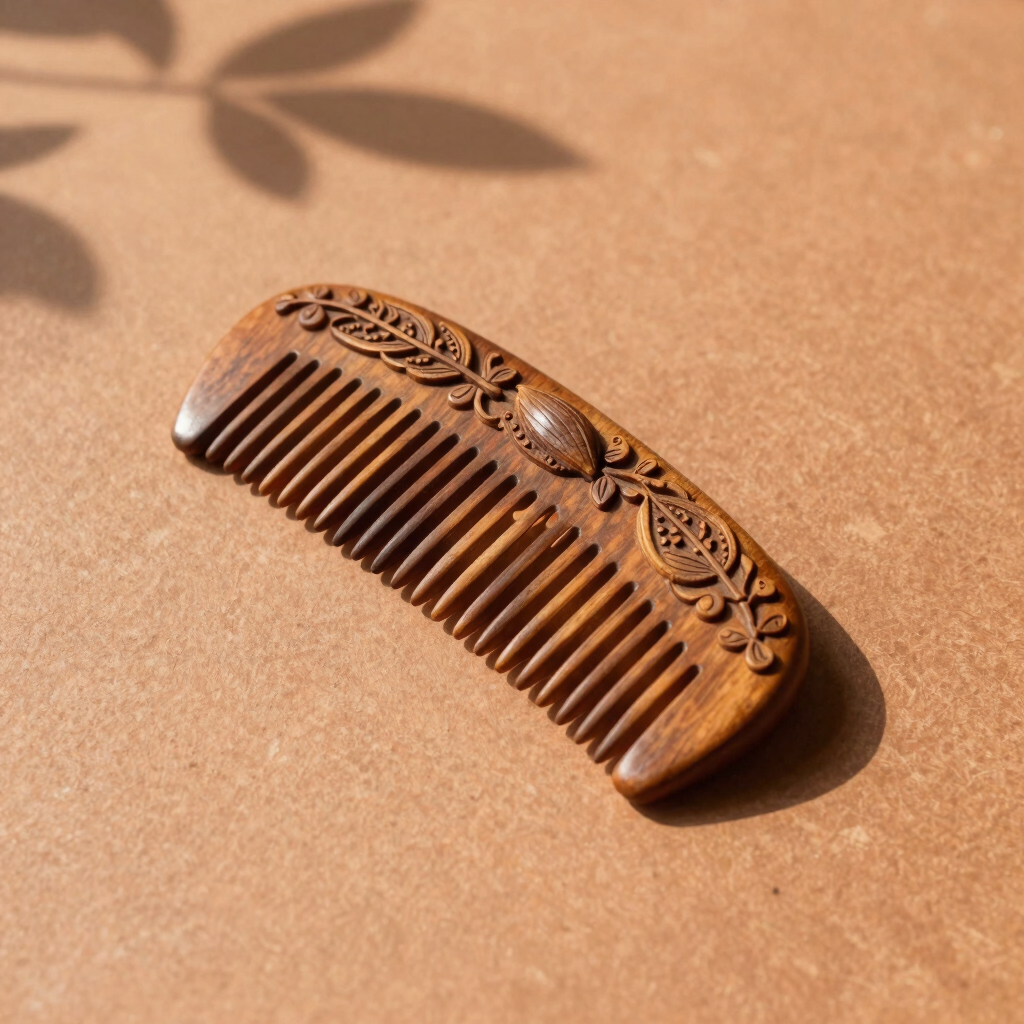 Hand-Carved Neem Wood Comb
