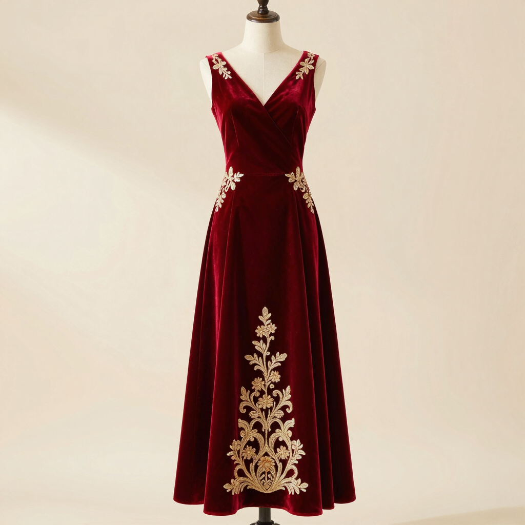 Semerkand Kadife Kaftan Elbise