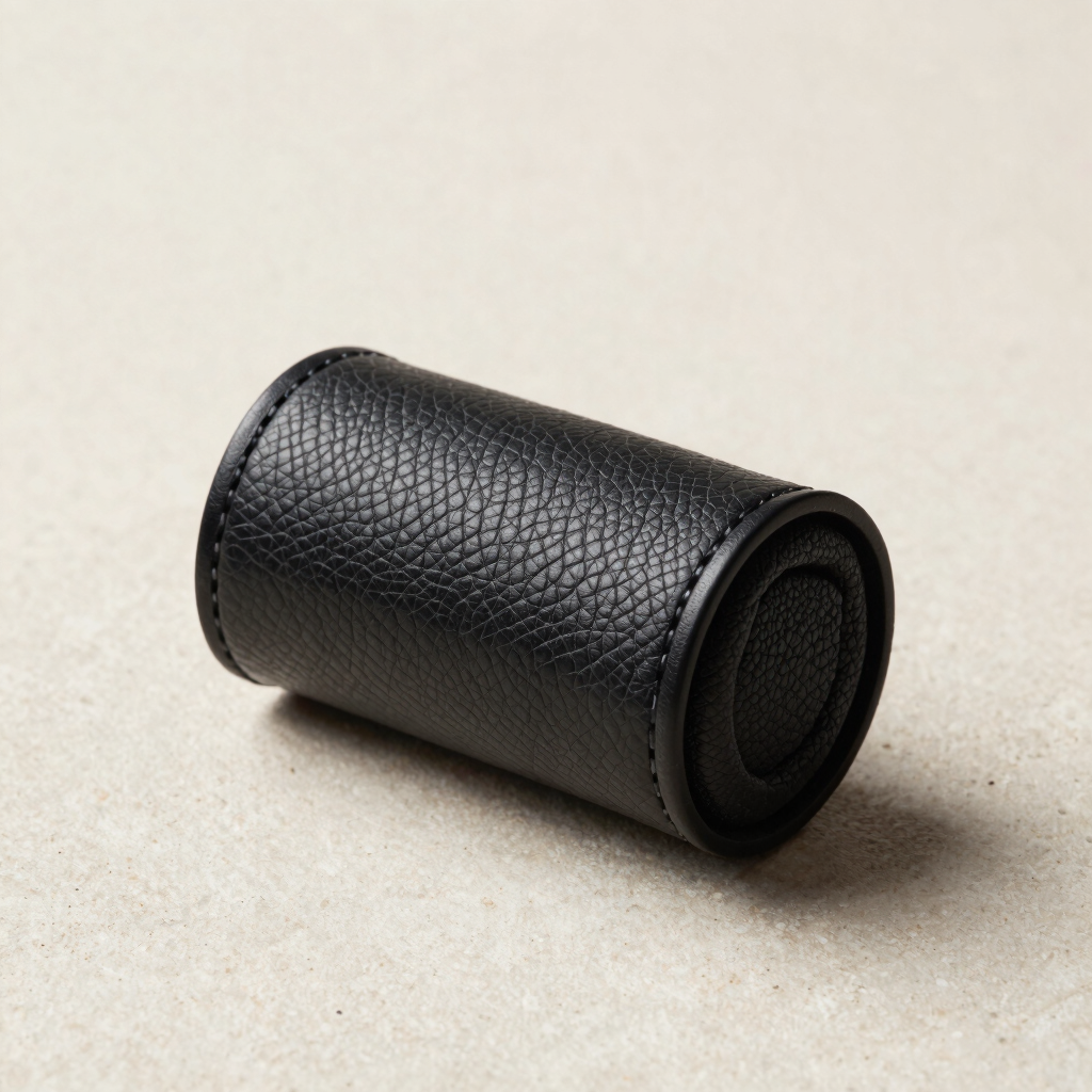 Silk-Lined Pebble Leather Watch Roll