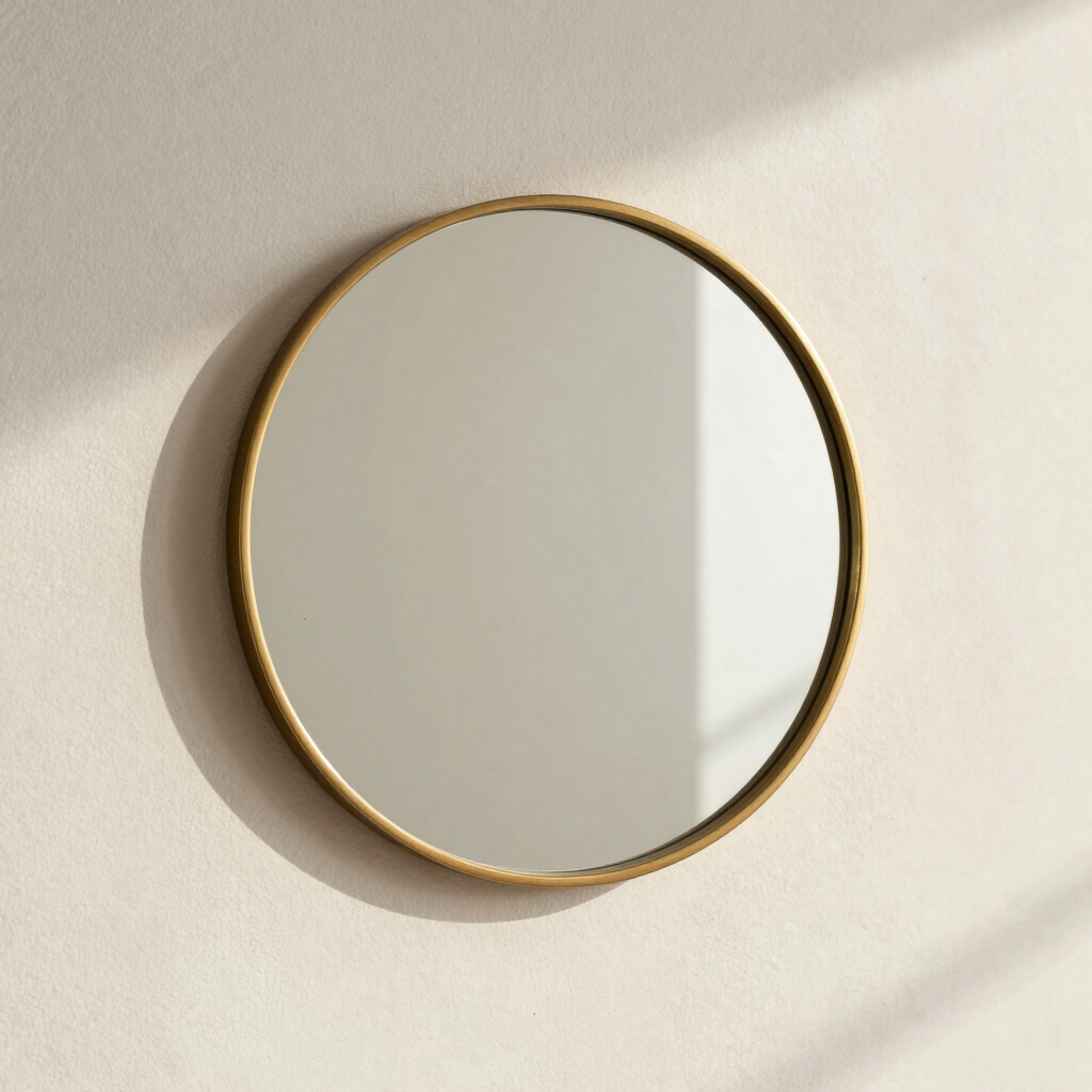 Surya Polished Brass Wall Mirror