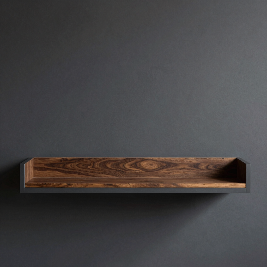 Floating Timber Media Wall Shelf