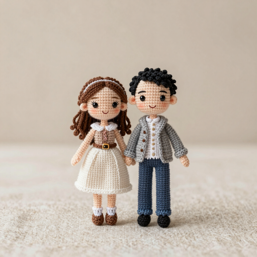Custom Couple Portrait Crochet Dolls