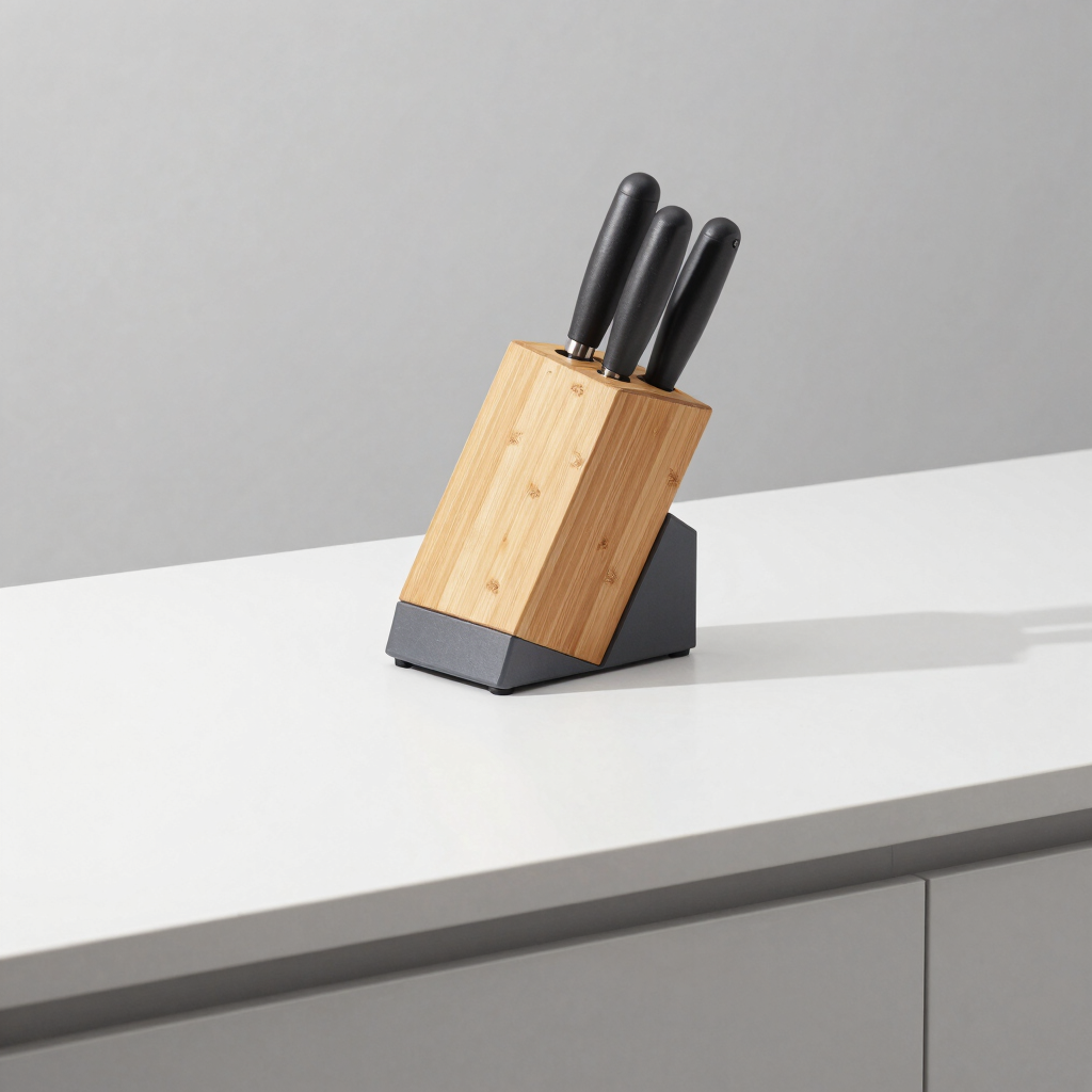 Magnetic Bamboo Knife Block
