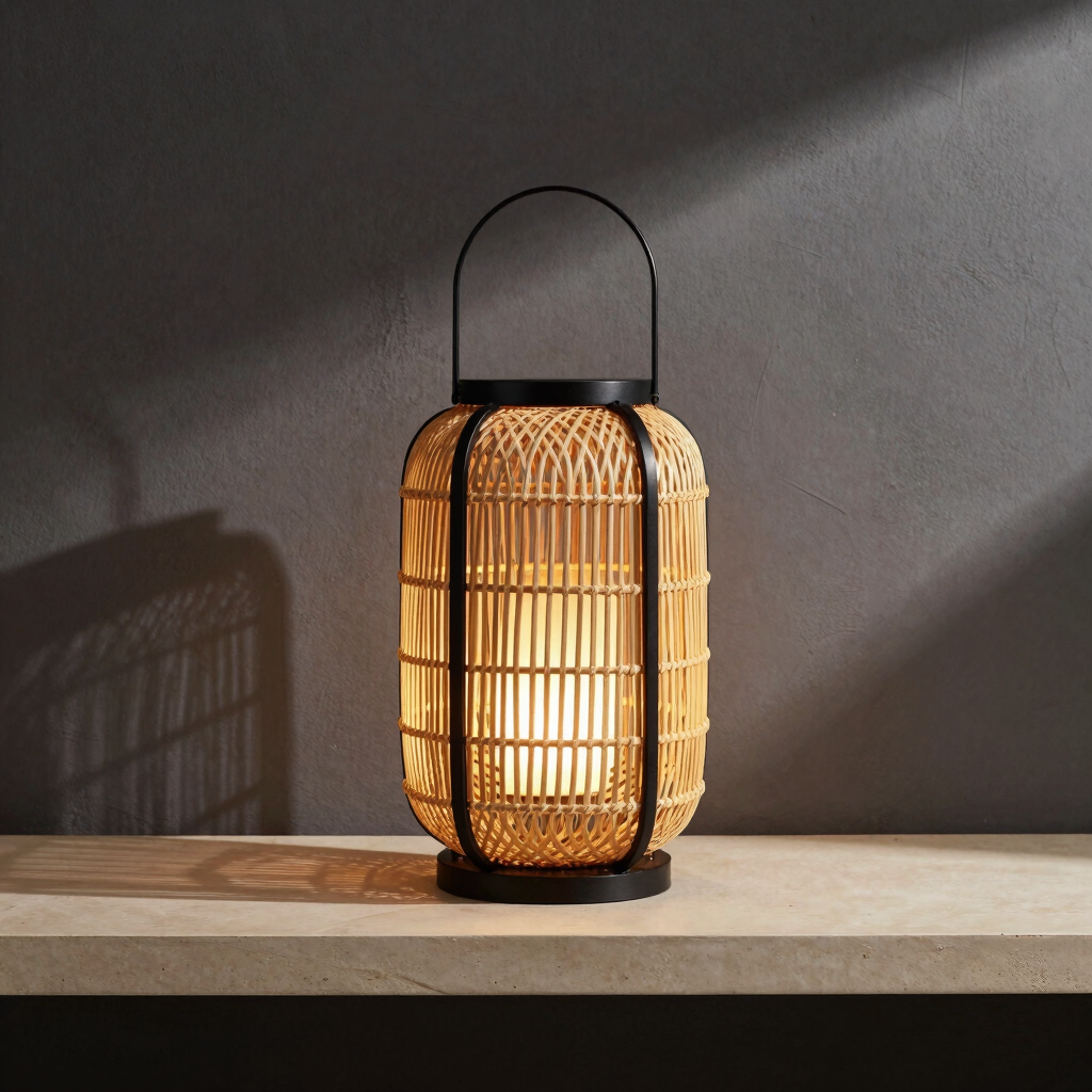 Solis Rattan Table Lantern