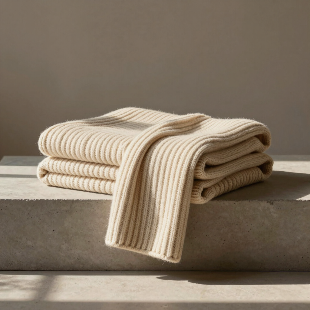 Ribbed Merino Sofa Blanket