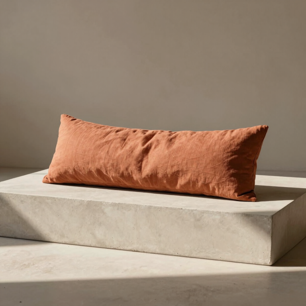 Terracotta Linen Lumbar Pillow