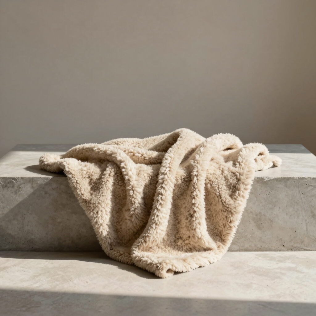 Oatmeal Alpaca Throw Blanket
