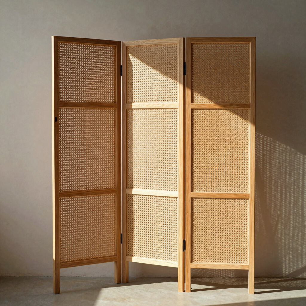Komorebi Folding Rattan Screen