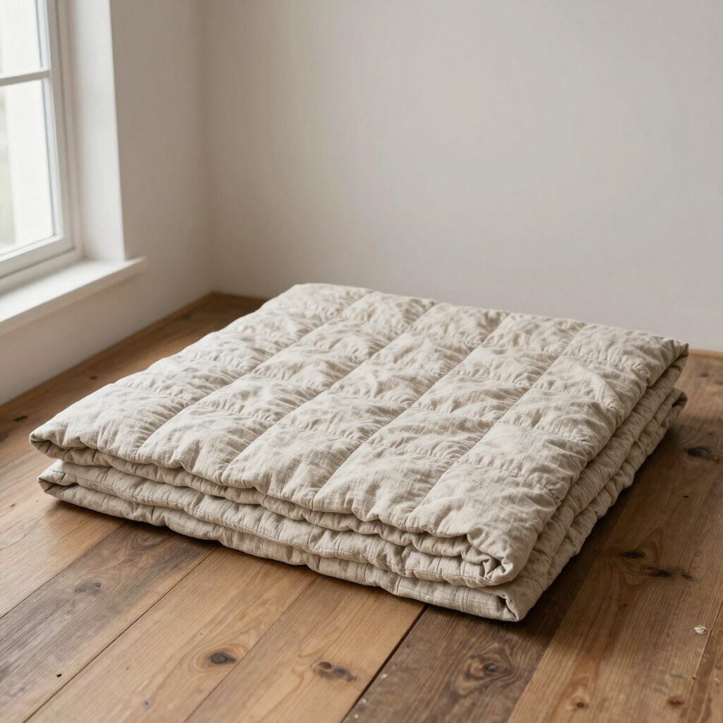 Stitched Flax Linen Quilt