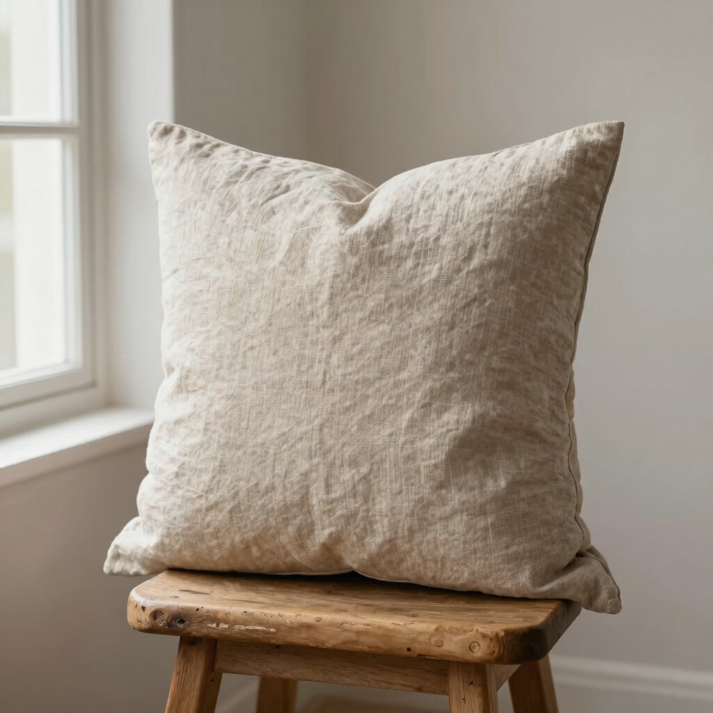 Raw Flax Linen Pillow Cover
