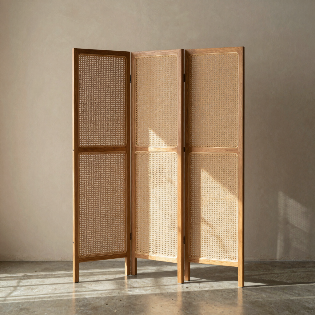 Solano Folding Rattan Screen