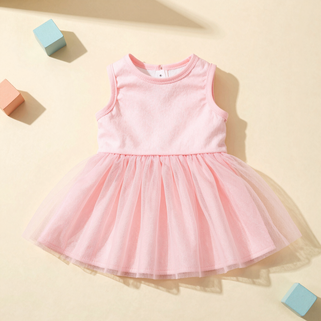Vestido de Tul Rosas y Volantes
