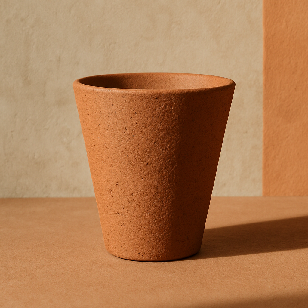 Vaso Cónico de Barro Texturizado