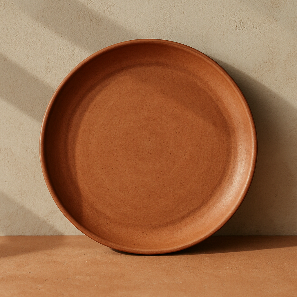 Plato Playo de Terracota Bruñida
