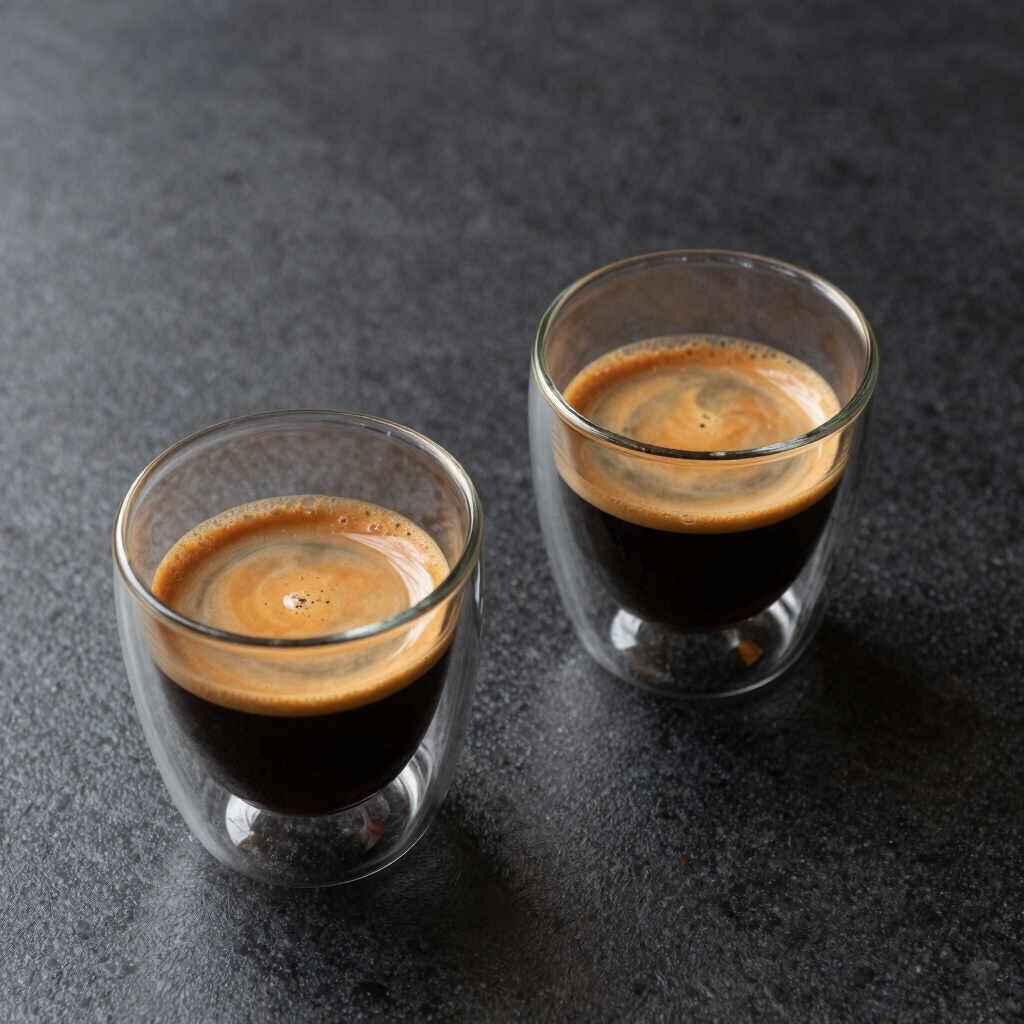 Amber Glass Demitasse Cup Set