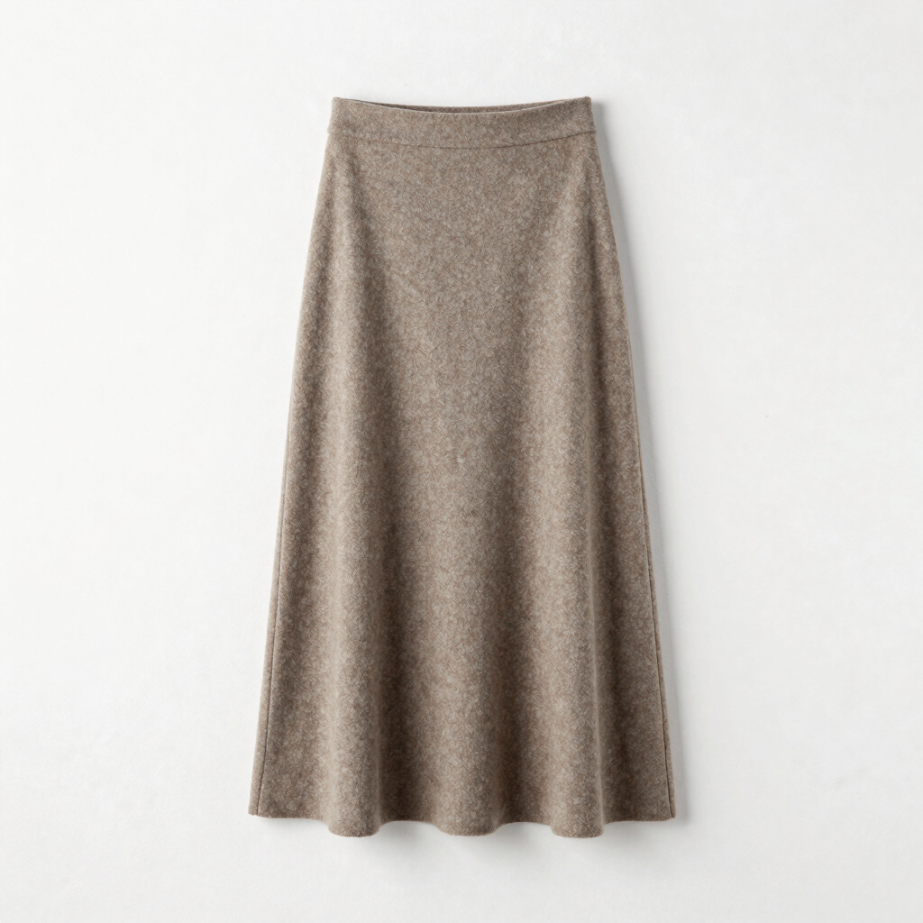 Falda Midi de Lana Fina